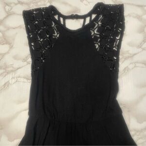 Free People Black Afternoon Delight Asymmetric Midi Dress